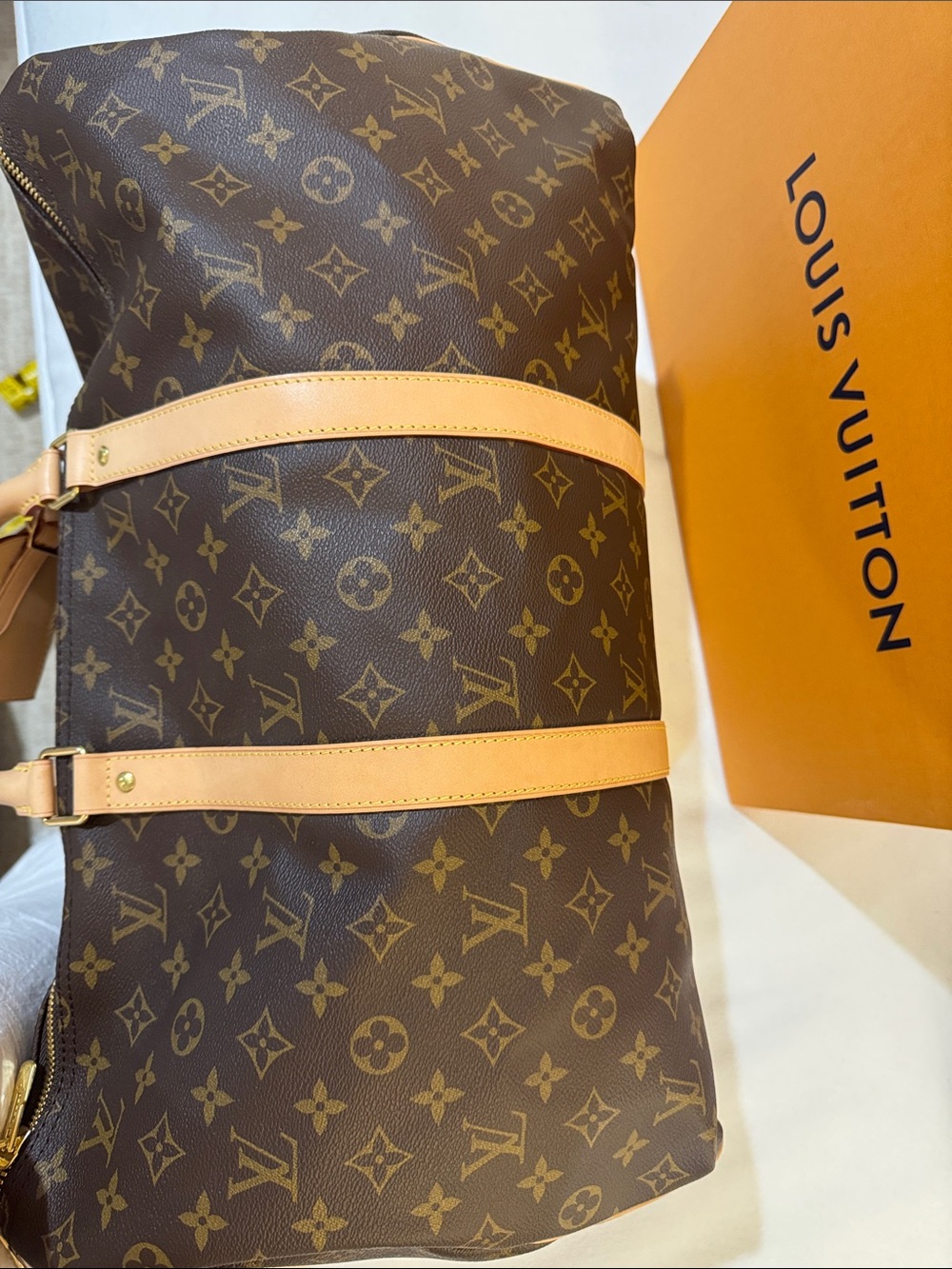 Louis Vuitton Monogram Keepall Bandoulière 50 with Natural Vachetta Trim - Picture 6 of 8